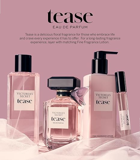 Victoria's Secret Tease Eau de Parfum, Notes of White Gardenia, Anjou Pear & Black Vanilla, Perfumes for Women 100ML