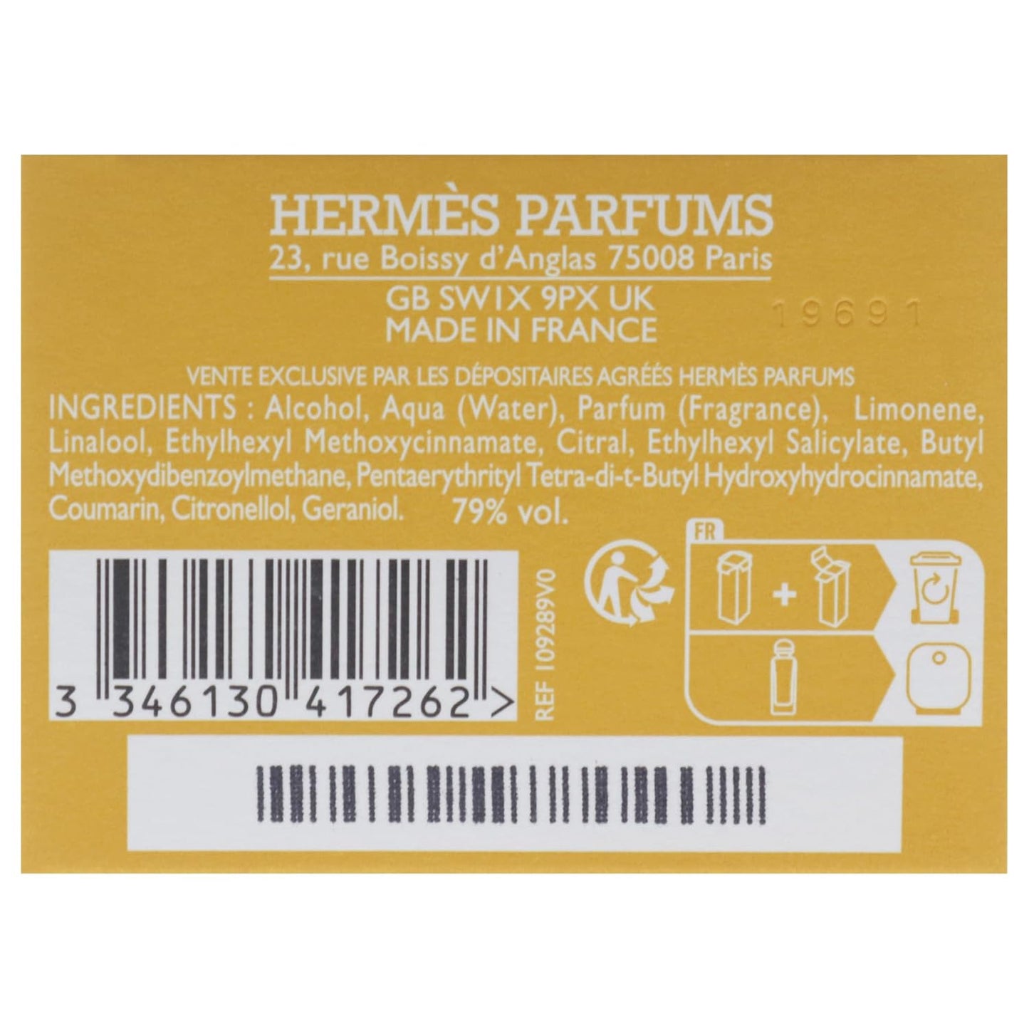 Hermes Un Jardin A Cythere for Unisex - 3.3 oz EDT Spray (Refillable)