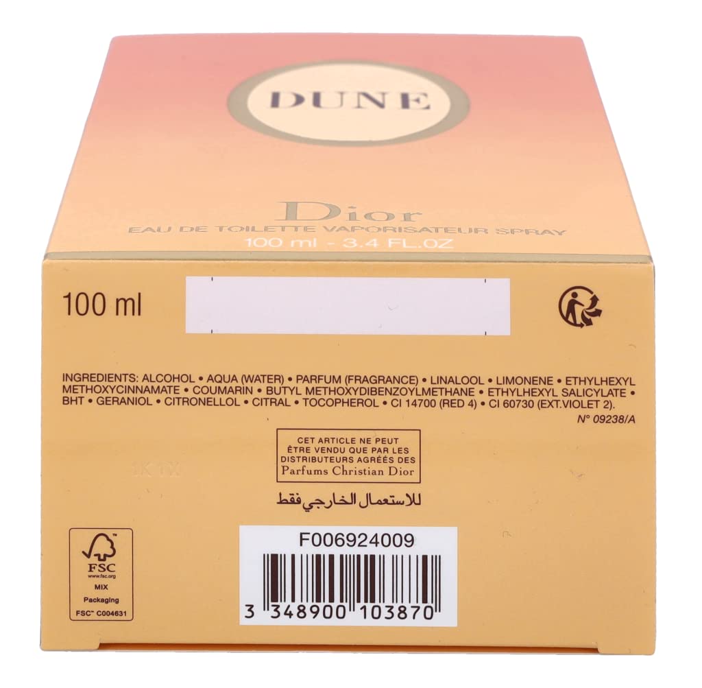 ior Dune Eau De Toilette For Women, 3.4 Ounce