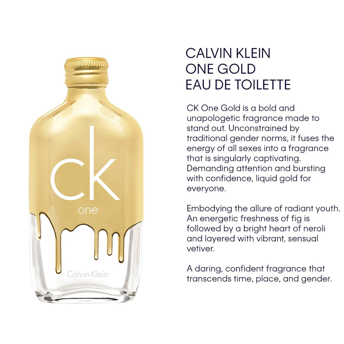 Calvin Klein Ck One Gold Eau De Toilette - EDT For Everyone Unisex Perfume (100 ml)